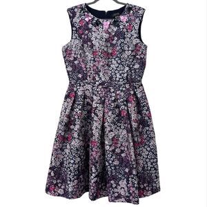 Tahari Floral Sleeveless Fit & Flare Dress Womens Size 10 Cocktail Party Wedding